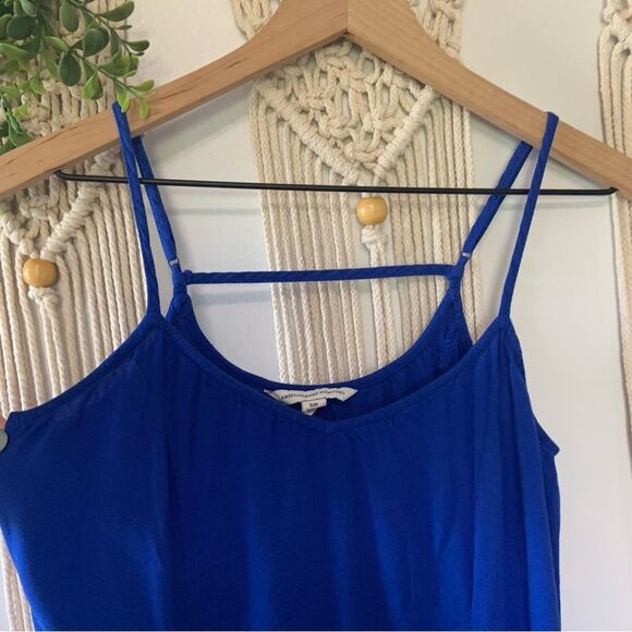 AMERICAN EAGLE Women’s Skater Slip Mini Dress Pockets Blue Size Small - Picture 2 of 14